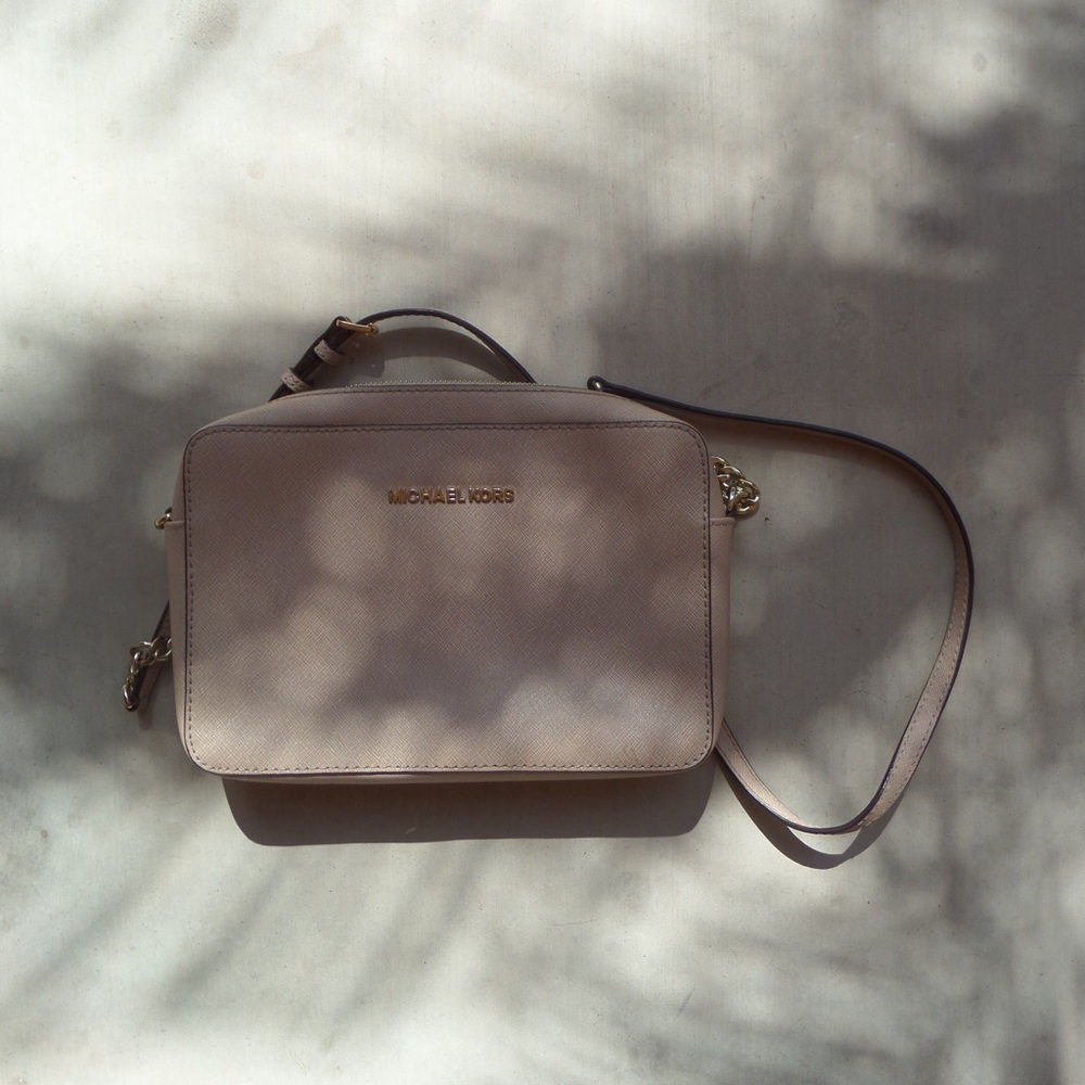 Michael Kors Cream Crossbody Bag with Timeless Design